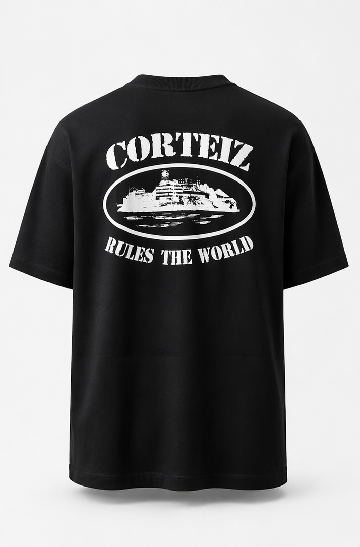 Camiseta oversized Corteiz preta 