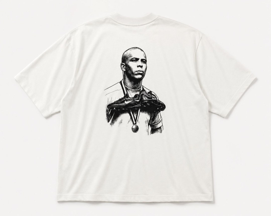 Camiseta oversized Ronaldo fenômeno off white 