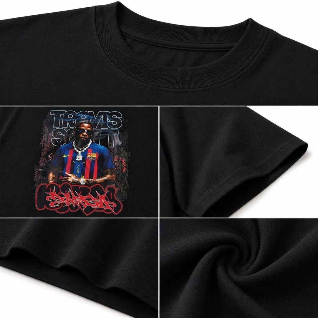 Camiseta oversized Travis Barça preta  — foto 3