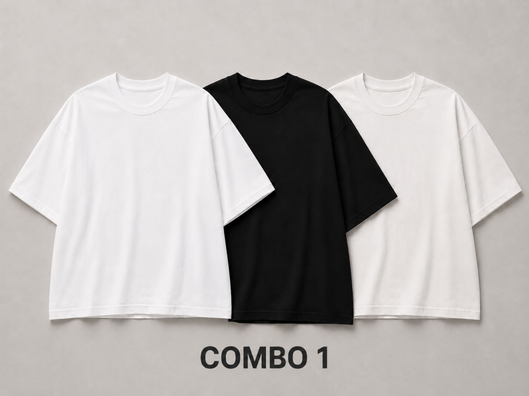Combo 3 camisetas oversized tamanho GG