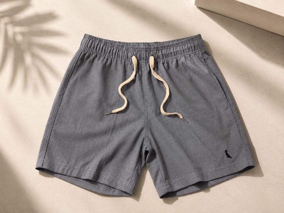 Short de linho cinza reserva 