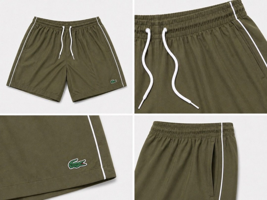 Short elastano Lacoste verde  — foto 3