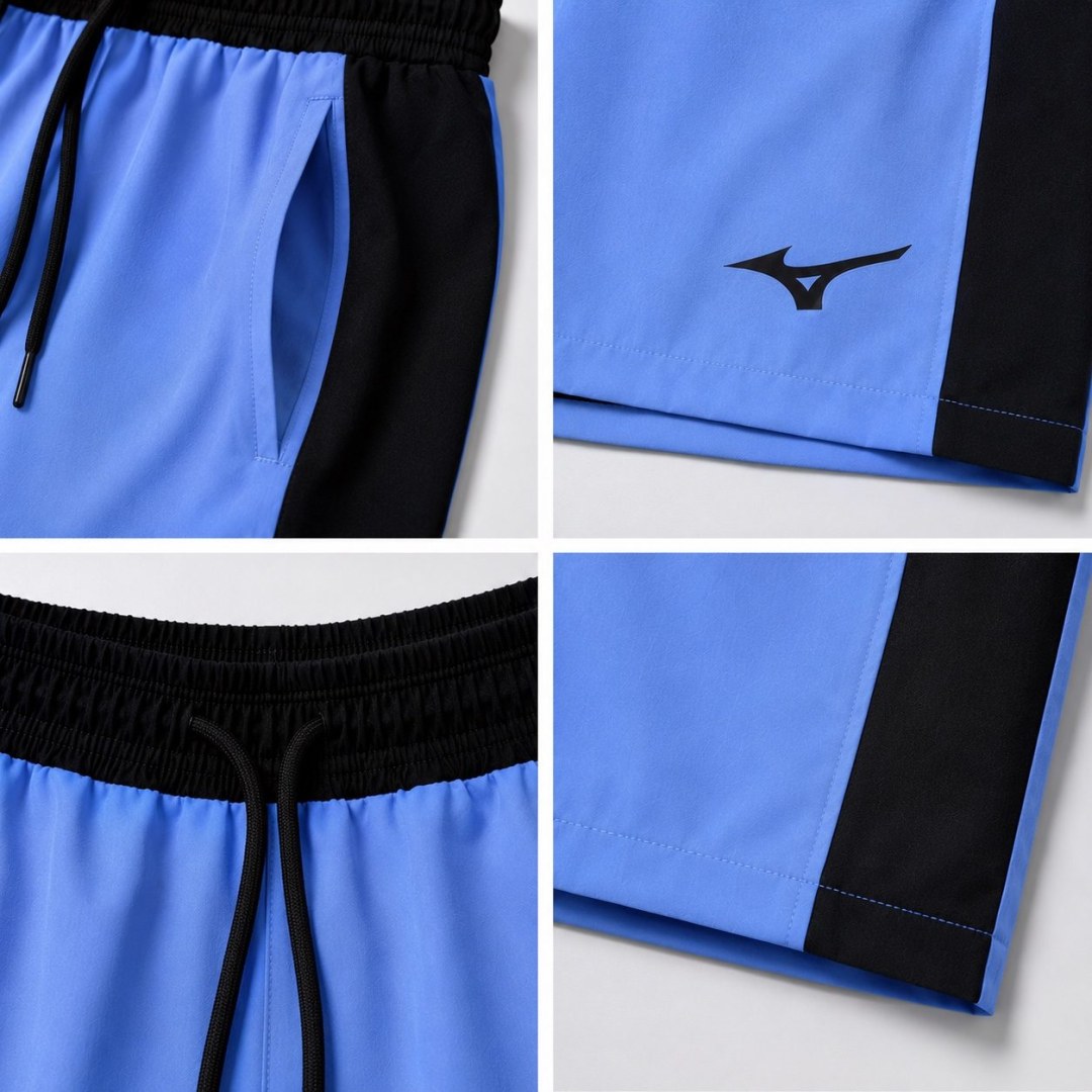 Short elastano Mizuno azul/preto — foto 3