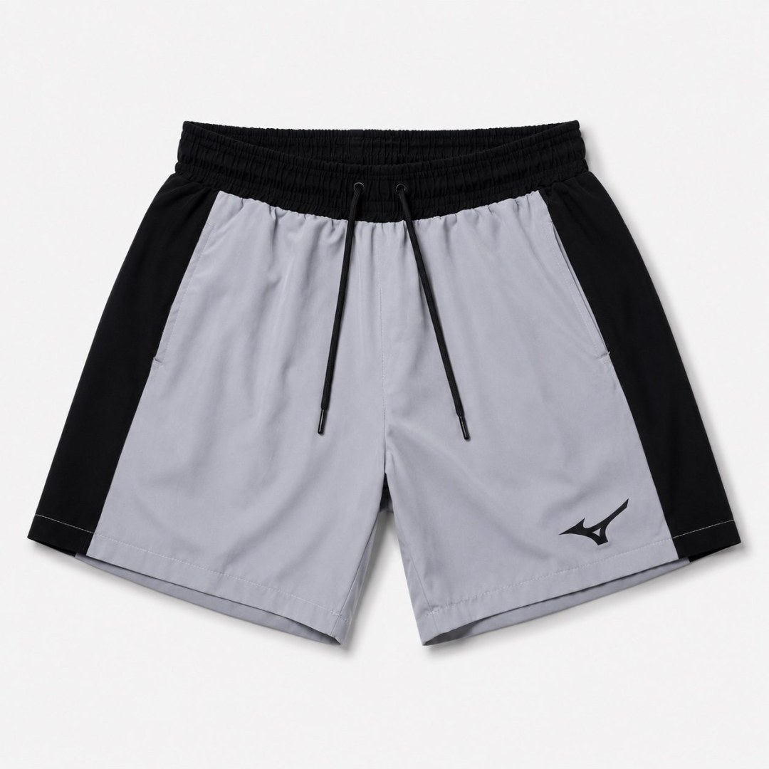 Short elastano Mizuno cinza/preto 