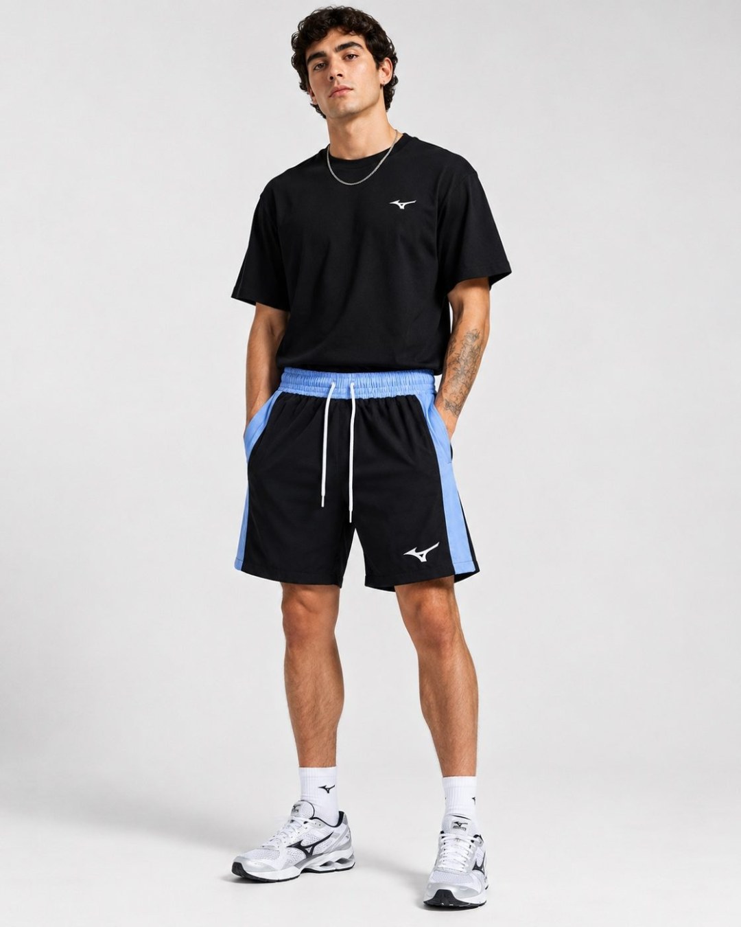 Short elastano Mizuno preto/azul — foto 2