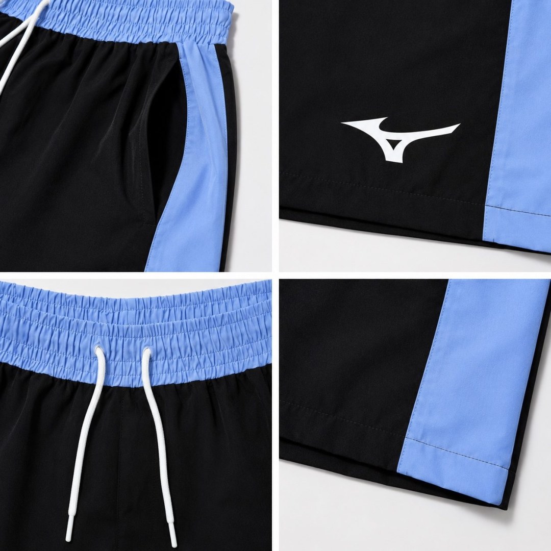 Short elastano Mizuno preto/azul — foto 3